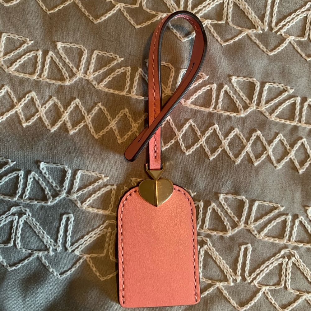 Pink Kate spade luggage tag